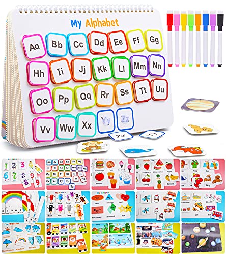 Actividades de aprendizaje preescolar - 30 temas, libro de trabajo preescolar, Montessori, juguetes para niños pequeños, autismo sensorial materiales de aprendizaje y línea de práctica libro de seguimiento con marcador