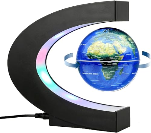 Globo flotante de levitación magnética con luz LED, mapa del mundo que levita antigravedad, oficina, hogar, dormitorio, escritorio, decoración, regalo único de cumpleaños para hombres, niños