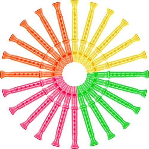 48 grabadoras de plástico de 6 agujeros, instrumento de grabadora para niños, grabadora musical, flauta, instrumentos musicales, juguete para recuerdos de fiesta de música, suministros para principiantes, actuación escolar, color mixto