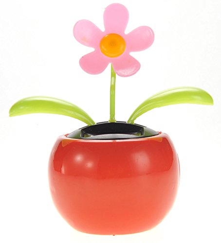 PowerTRC Flor bailarina con energía solar | Juguete de regalo de decoración de escritorio, ventana o automóvil | No requiere baterías | Divertida flor solar oscilante