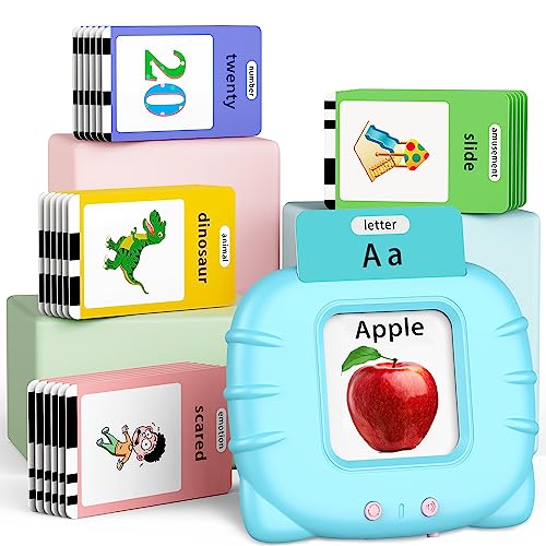 Juguetes educativos con música, tarjetas hablantes ABC con 252 palabras visuales, número, actividades de aprendizaje preescolar, discurso de bolsillo para niños de 1 a 6 años, regalos de