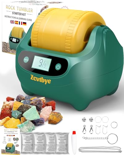 Zcvtbye Rock Tumbler Kit, Rock Polisher for Kids and Adults, Polishing Grits, Rock Tumblers for Adults