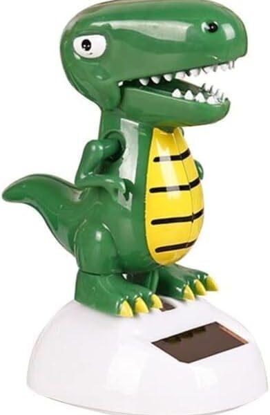 Dinosaurio bailarín con energía solar verde, regalo de decoración, adornos de bailarina oscilante, no requiere batería, decoración de escritorio y tablero de instrumentos, decoración del hogar,