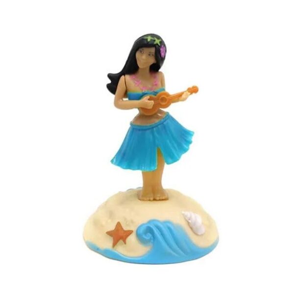 Decoración de figuras de baile con energía solar, adornos de cabeza agitada con energía solar Hula Girl, decoración interior de tablero de automóvil con energía solar, adornos de escritorio, figura de