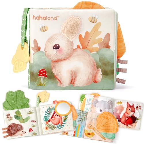 hahaland Libros para bebés de 0 a 6 meses, juguetes sensoriales para bebés de 6 a 12 meses, libro con textura arrugada, regalos de baby shower para niños y niñas de 0, 3, 6, 9, 12 meses