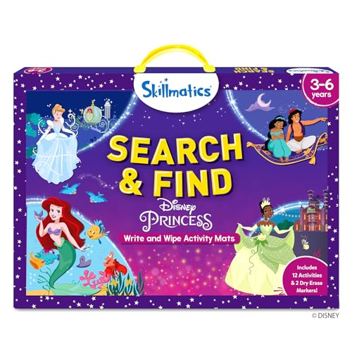 Skillmatics Juego educativo de las princesas de Disney, actividades de aprendizaje preescolar reutilizable, perfecto para niños pequeños y niños que aman los juguetes, arte y manualidades, regalos