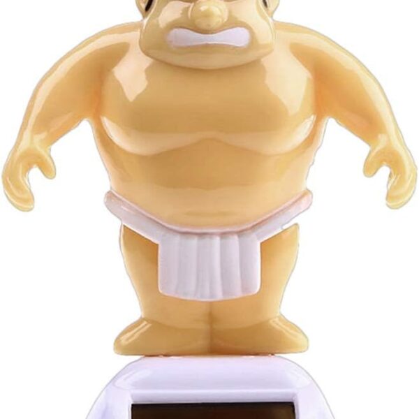Amarillo Sumo Wrestler Energía Solar Swing Coche Interior Tablero Ornamento Regalo Aprendizaje y Educación