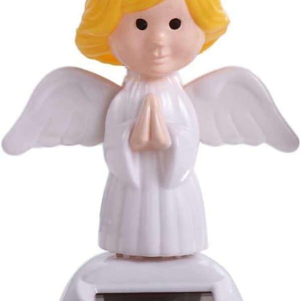 Baile con energía solar blanca, figuras de baile solar de ángel, mano agitada con energía solar, para decoración de automóvil, ventana, tablero de instrumentos de automóvil, decoración de kits de