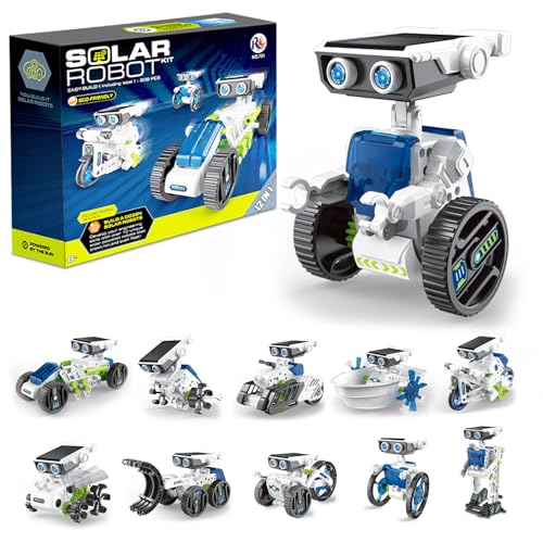 Kit de robot solar 12 en 1 para niños de 8 a 12 años, proyectos STEM para niños, juego de juguetes de construcción de bricolaje y kits de ciencia para niños de 8 a 12 años de cumpleaños para