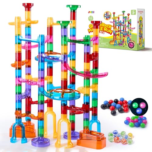 JOYIN 137 piezas de bloques de construcción con 15 canicas de plástico que brillan en la oscuridad, regalos de juguete STEM para niños y niñas