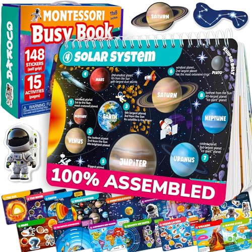 QUOKKA Montessori Busy Book para edades de 4 a 8 años - Actividades de aprendizaje para niños pequeños de preescolar para educación en el hogar - Mi libro ocupado preescolar para niños de 3 a 5 a 15