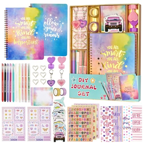 Kit de diario de bricolaje para niñas de 8 a 12 años, suministros de papelería y diario, regalos de juguetes para niñas de 8, 9, 10, 11, 12, 13, 14 años, kit de manualidades artísticas para