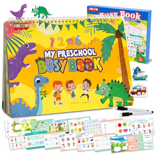 NASHRIO Montessori - Libro ocupado de 24 temas para niños pequeños de 3 a 5 años, actividades de aprendizaje preescolar atractivas para viajes escolares en casa - Juguete educativo para niños y niñas
