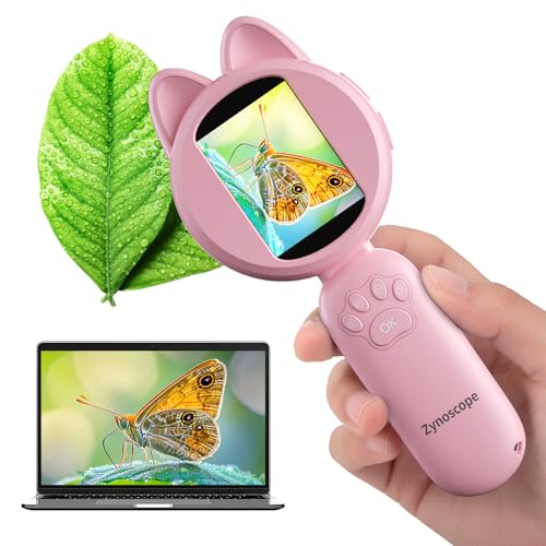 Microscopio para niños – Amplificación digital portátil de mano de 200X – Microscopio para niños, juguete recargable para niños de 3 a 12 años, juguetes educativos de ciencia, regalos de cumpleaños de