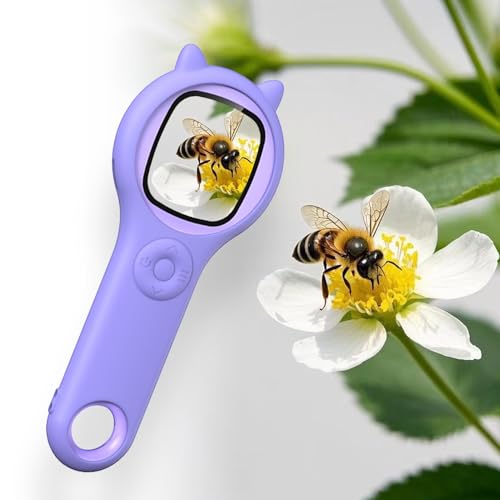 Microscopio para niños, microscopio digital de mano de 2 pulgadas para niños, aumento y cámara de 200x, mini lupa portátil con imágenes HD 1080P para niños de 3 a 12 años (morado)