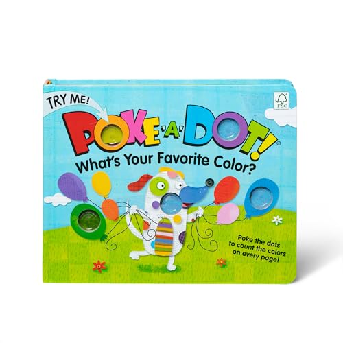 Melissa & Doug Libro para niños - Poke-a-Dot: ¿Cuál es tu color favorito (libro de tablero con botones para estallar), libro Poke A Dot/Push Pop para niños pequeños y niños a partir de 3 años