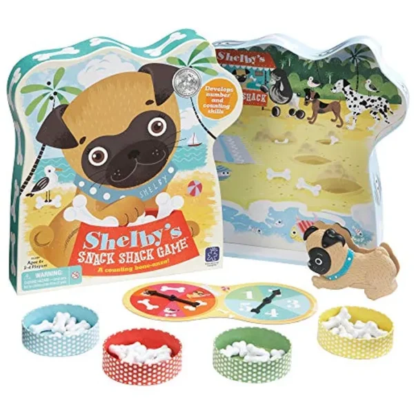 Educational Insights Shelby's Snack Shack - Juego de matemáticas preescolar con spinner para 2-4 jugadores, divertido juego de mesa familiar para niños de 3, 4, 5 años