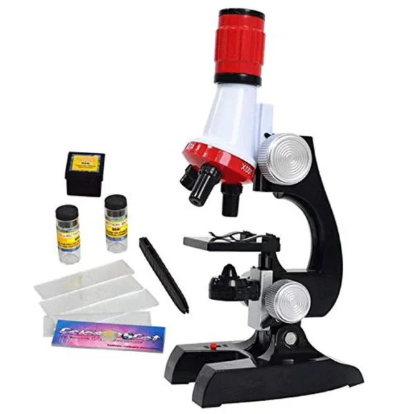 Little World Homee Kits de ciencia para niños Principiante Microscopio con LED 100 x 400 x y 1200 x