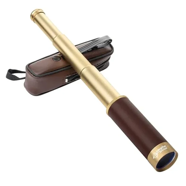 Telescopio pirata retro zoomable 25x30 Monocular de bolsillo portátil plegable BAK-4 lente Capitán Jack's Spyglass telescopio de mano telescopio vintage para niños
