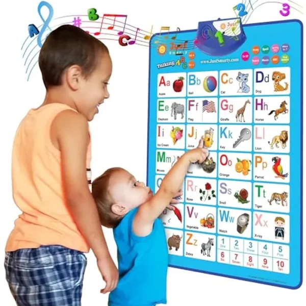 Just Smarty Tabla de pared del alfabeto, para niños de 1 a 3 años, ABC y 123, aprendizaje, regalo educativo para 1, 2, 3, 4 y 5 años, terapia del habla de 1 a 3 años, autismo, de 3 a 4 años