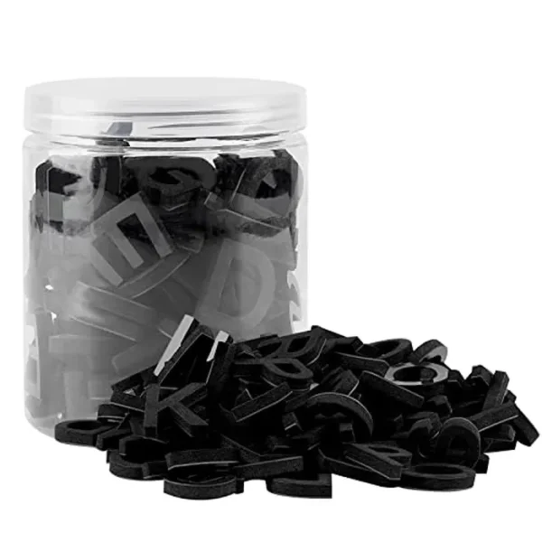 Letras magnéticas decorativas del alfabeto de EVA/números arábigos para refrigerador/pizarra blanca (117 letras negras)