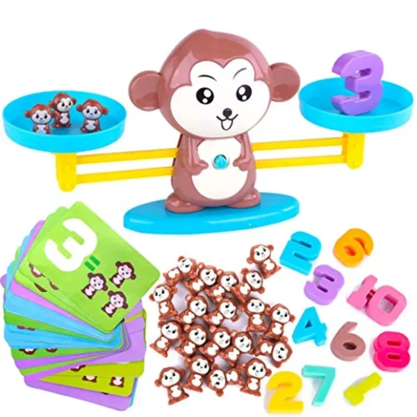 CoolToys Monkey Balance Cool Math Game para niñas y niños | Regalo divertido y educativo para niños y juguete de aprendizaje STEM a partir de 3 años (juego de 64 piezas)