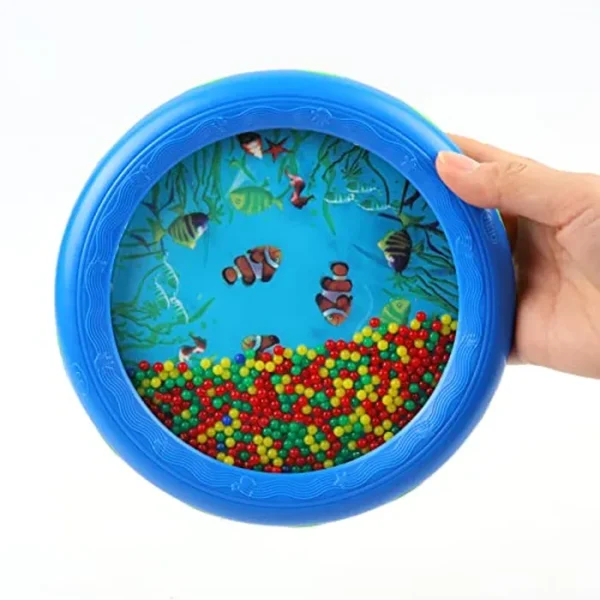 Musfunny Ocean Drum Wave Bead Drum Soft Sea Sound Music Gift Musical Educativo Sea Sound Drum Tool para niños y bebés (azul)
