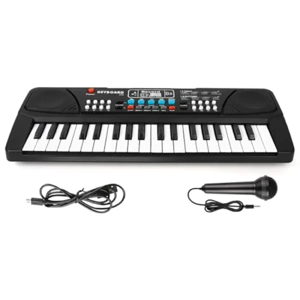 Teclado de piano mejorado de 37 teclas para niños, juguetes musicales de 3 a 5 años, teclado para principiantes, piano con micrófono para niños de 3, 4, 5, 6 años, regalos para niños y niñas