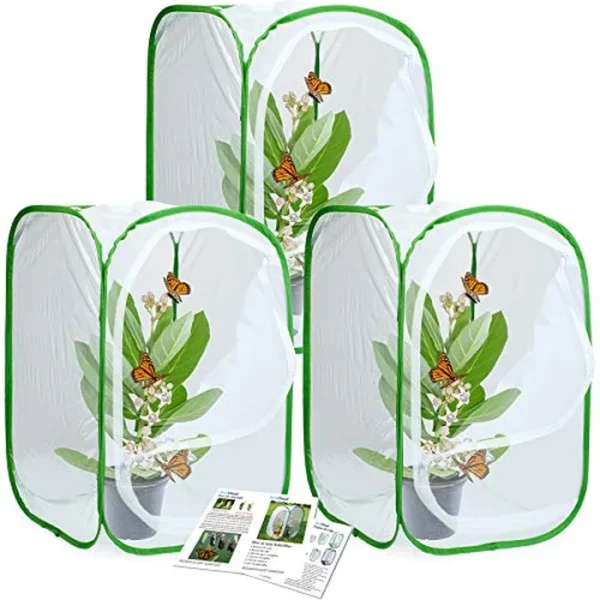 Paquete de 3 jaulas para hábitat de insectos y mariposas (3 x 15.7 x 15.7 x 23.6 pulgadas)