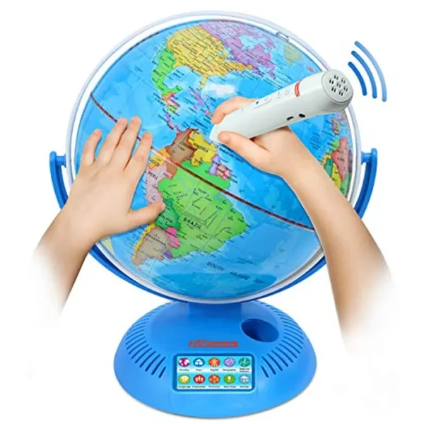 Globo interactivo de 9 pulgadas para niños con bolígrafo inteligente inalámbrico, globos con soporte, juguetes STEM de aprendizaje y educación, regalo de mapa del mundo parlante para niños, regalos de