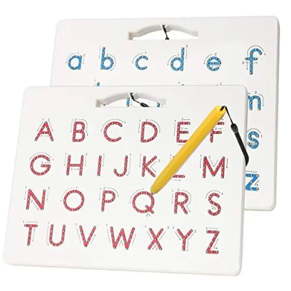 Tablero magnético de trazado del alfabeto, tablero magnético de letras ABC, tablero de dibujo con imanes, tablero de dibujo preescolar, juguetes de aprendizaje para niños