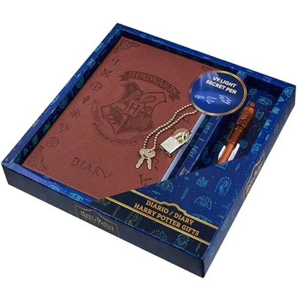 Harry Potter Diario secreto mágico y divertido con llaves de bloqueo y bolígrafo de tinta invisible, diario elegante para escribir todos los días, regalos para niñas, niños y adolescentes