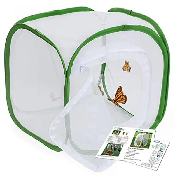 RESTCLOUD Jaula de hábitat para insectos y mariposas con protección de cremallera, 12 x 12 x 12 pulgadas