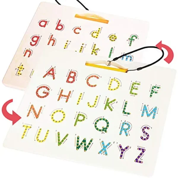 CozyBomB™ Tablero magnético de letras de doble cara – 2 en 1 con imanes del alfabeto para niños pequeños, letras ABC mayúsculas y minúsculas, regalos de práctica para niños y niñas, cumpleaños,