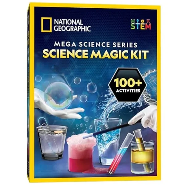 NATIONAL GEOGRAPHIC - Kit de ciencia mágica para niños con más de 100 experimentos únicos y trucos de magia, juego de química y proyecto STEM, un gran regalo para niños y niñas (exclusivo de Amazon)