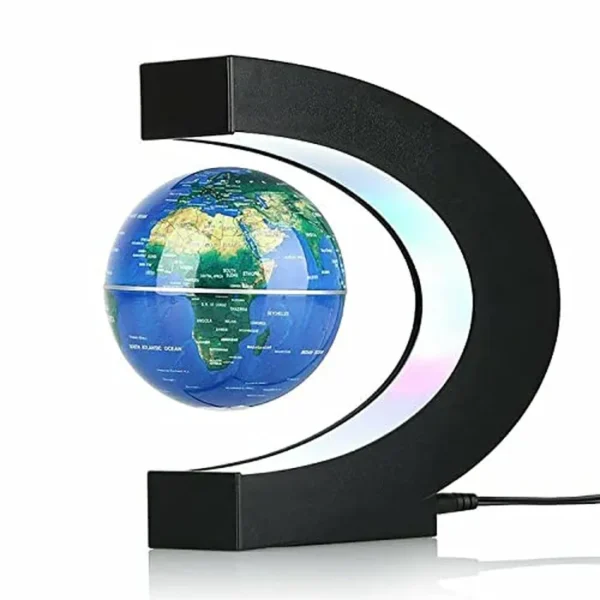 Globo flotante de levitación magnética con luz LED, decoración y accesorio para escritorio, regalos tecnológicos geniales para hombres/padre/esposo/novio/niños/jefe, gran idea de regalo (azul).
