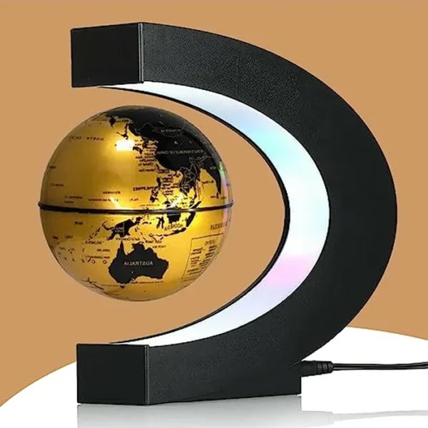 Globo flotante de levitación magnética con luz LED, decoración y accesorio para escritorio, regalos tecnológicos geniales para hombres/padre/esposo/novio/niños/jefe, gran idea de regalo (dorado).