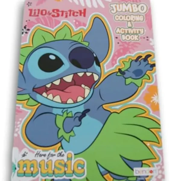 LiloandStitch "Here for The Music" Libro para colorear y actividades - 80 páginas