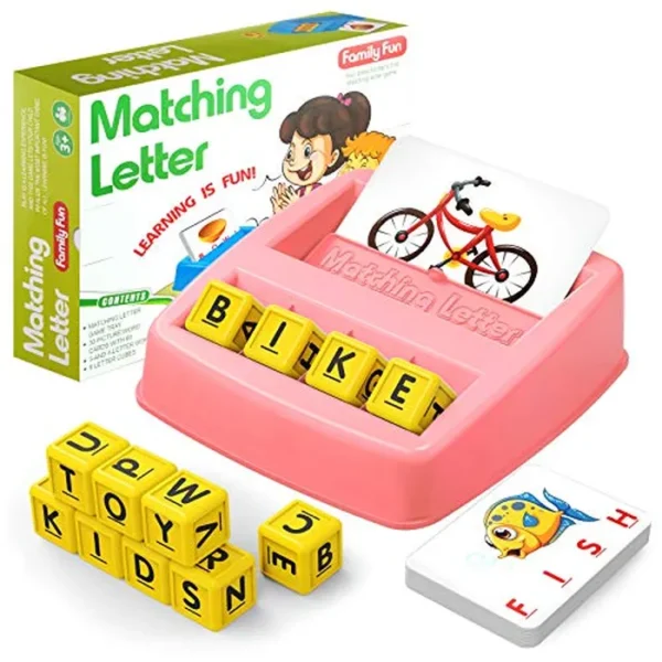 HahaGift Juguetes educativos para niñas de 2 a 5 años, actividades de juegos de aprendizaje de letras a juego, regalo de cumpleaños de Navidad para niños pequeños de 2, 3, 4, 5 años