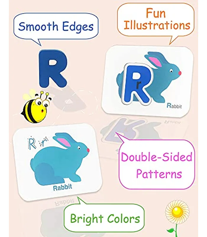 B08N4BXCM604 Gojmzo Tarjetas flash del alfabeto, juguetes de aprendizaje ABC para niños de 3 a 5 años, letras de madera, bloques de números, juego de palabras de vista, actividades de aprendizaje preescolar para