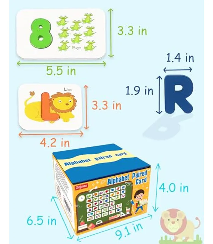 B08N4BXCM606 Gojmzo Tarjetas flash del alfabeto, juguetes de aprendizaje ABC para niños de 3 a 5 años, letras de madera, bloques de números, juego de palabras de vista, actividades de aprendizaje preescolar para