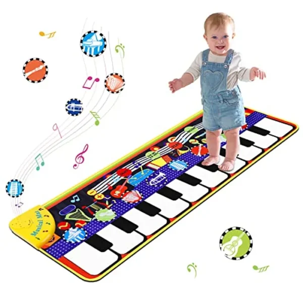 Alfombrilla de piano musical para niños pequeños – 28 sonidos musicales de suelo, piano teclado, danza, juguete y regalo para niños de 1 a 5 años de edad