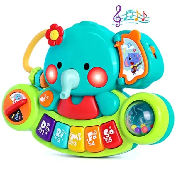 Piano de juguete para bebés de 6 a 12 meses, música iluminada, juguetes para bebés de 0, 6, 9, 12, 18 meses, aprendizaje temprano, teclado de piano educativo, juguete para bebés y niñas de 1 año,