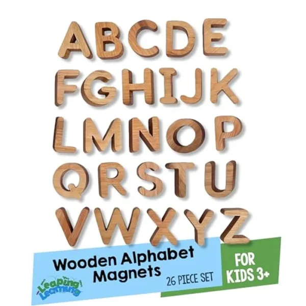 Letras de madera pequeños imanes del alfabeto para suministros infantiles, aprendizaje imprescindibles para uso en el hogar y el aula, imanes para refrigerador y tablero escolar,