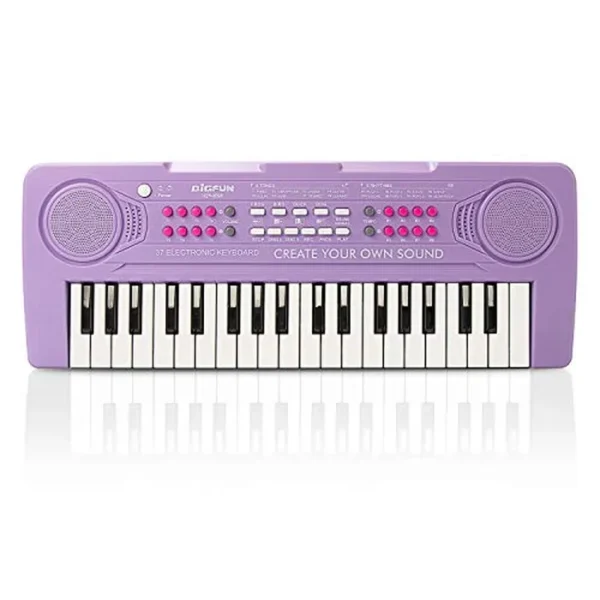 Piano de teclado para niños, teclado de 37 teclas para niños pequeños, multifunción, instrumento educativo, juguete piano electrónico para niñas y niños de 3, 4, 5, 6, 7, 8 (morado)