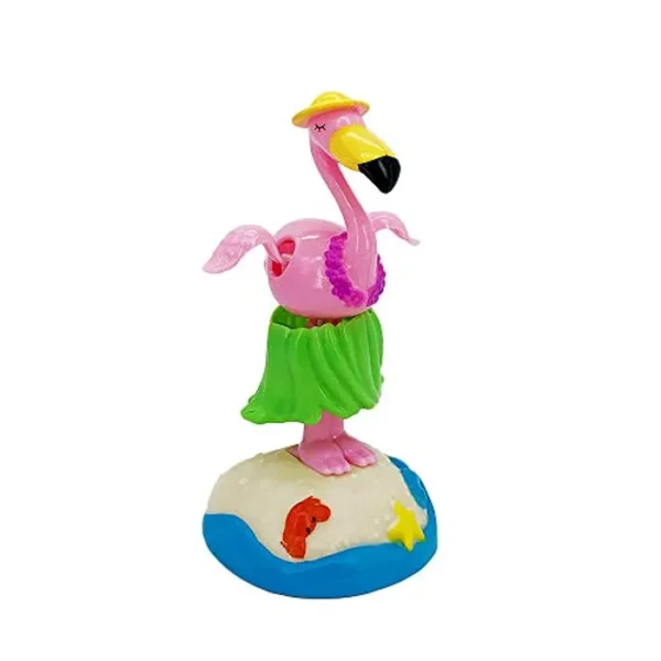 YGMONER Adornos para tablero de instrumentos de automóvil con energía solar Hula-Hula flamenco para salpicadero de automóvil, vestido oscilante, animado Bobble Dancer decoración de automóvil (Flamingo