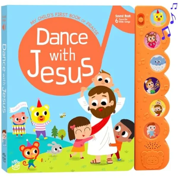 Libros de sonido cristiano de baile con Jesús para niños, 6 canciones bíblicas, bautizo, regalos de bautismo para niños y niñas, juguetes religiosos, libros de música interactivos para niños pequeños