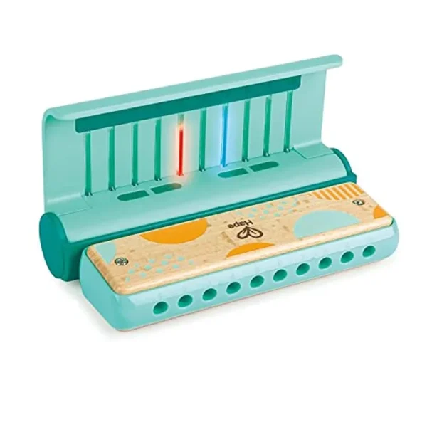 Hape Aprende con Lights Harmonica | Capacidades de carga USB | Modo de inclinación y banda | Instrumento musical