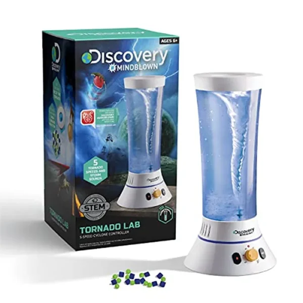 Discovery #MINDBLOWN Tornado Lab, controlador ciclónico de 5 velocidades, kit de actividades educativas de aprendizaje, juguete divertido y emocionante, juego de experimentos STEM para niños, niñas,