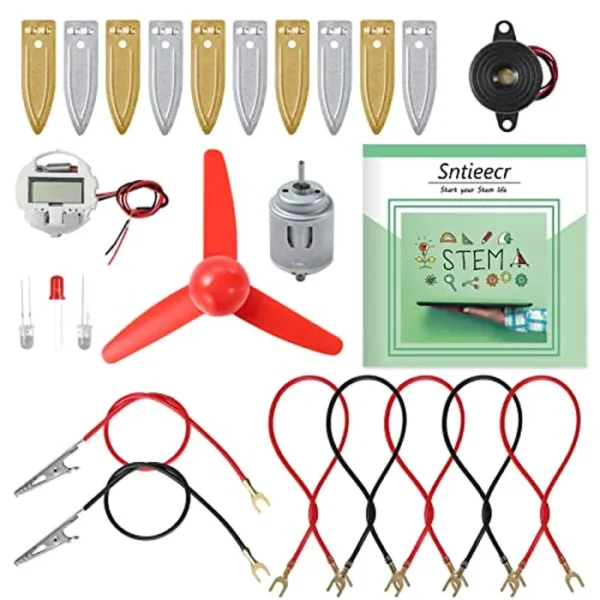 Sntieecr Kit de experimento de batería de frutas con instrucciones, kit educativo de ciencia de patatas para proyecto de ciencia escolar, experimentos de laboratorio STEM para niños